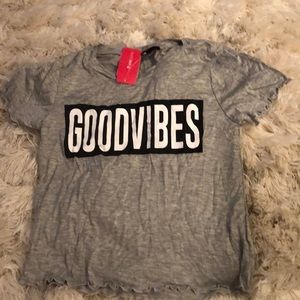 Heather Grey Good Vibes Crop Top